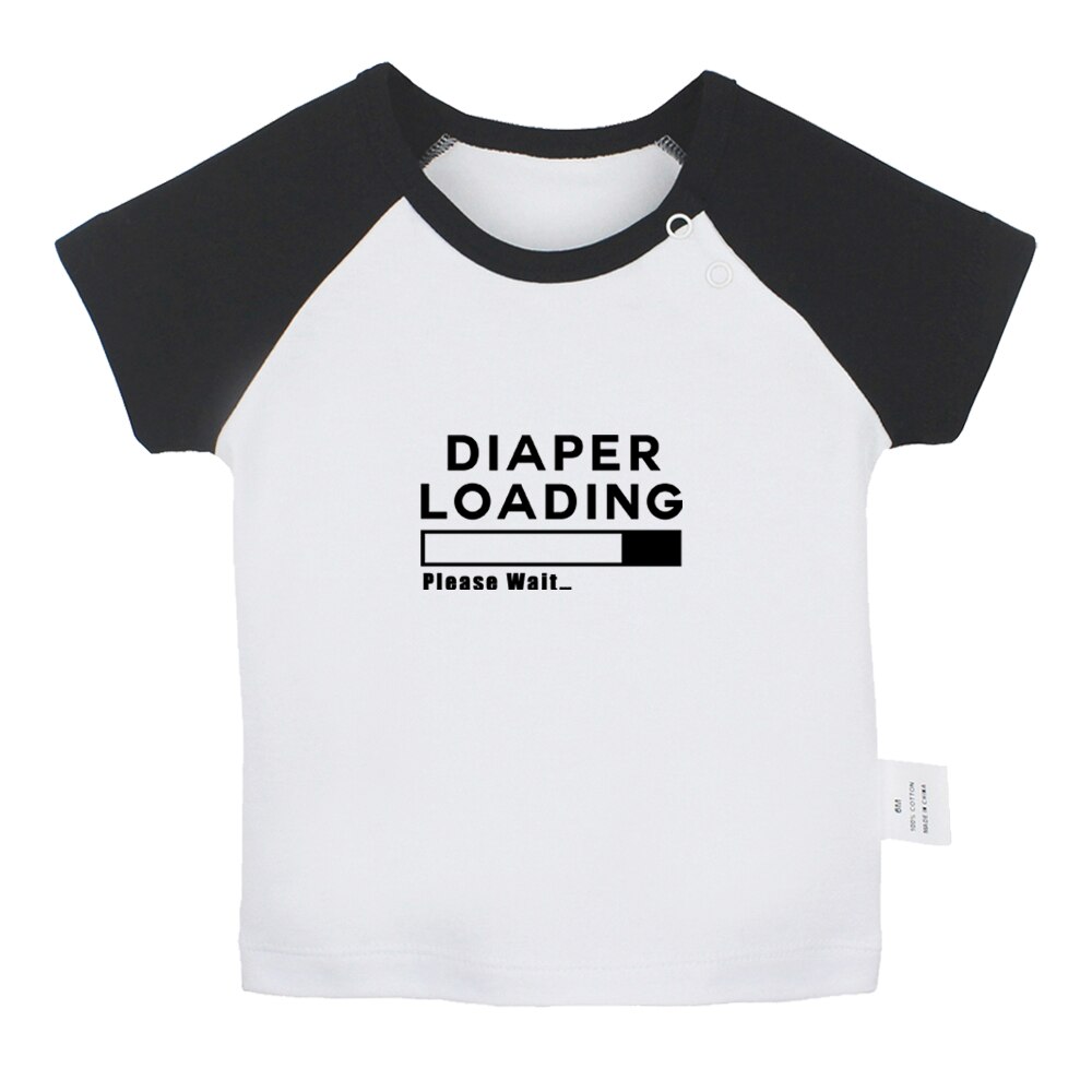 Luier Laden Wacht Fun Art Gedrukt Baby Jongens T-shirts Leuke Baby Meisjes Korte Mouwen T-shirt Pasgeboren Katoen Tops kleding: BabyCB8143D / 0-6M