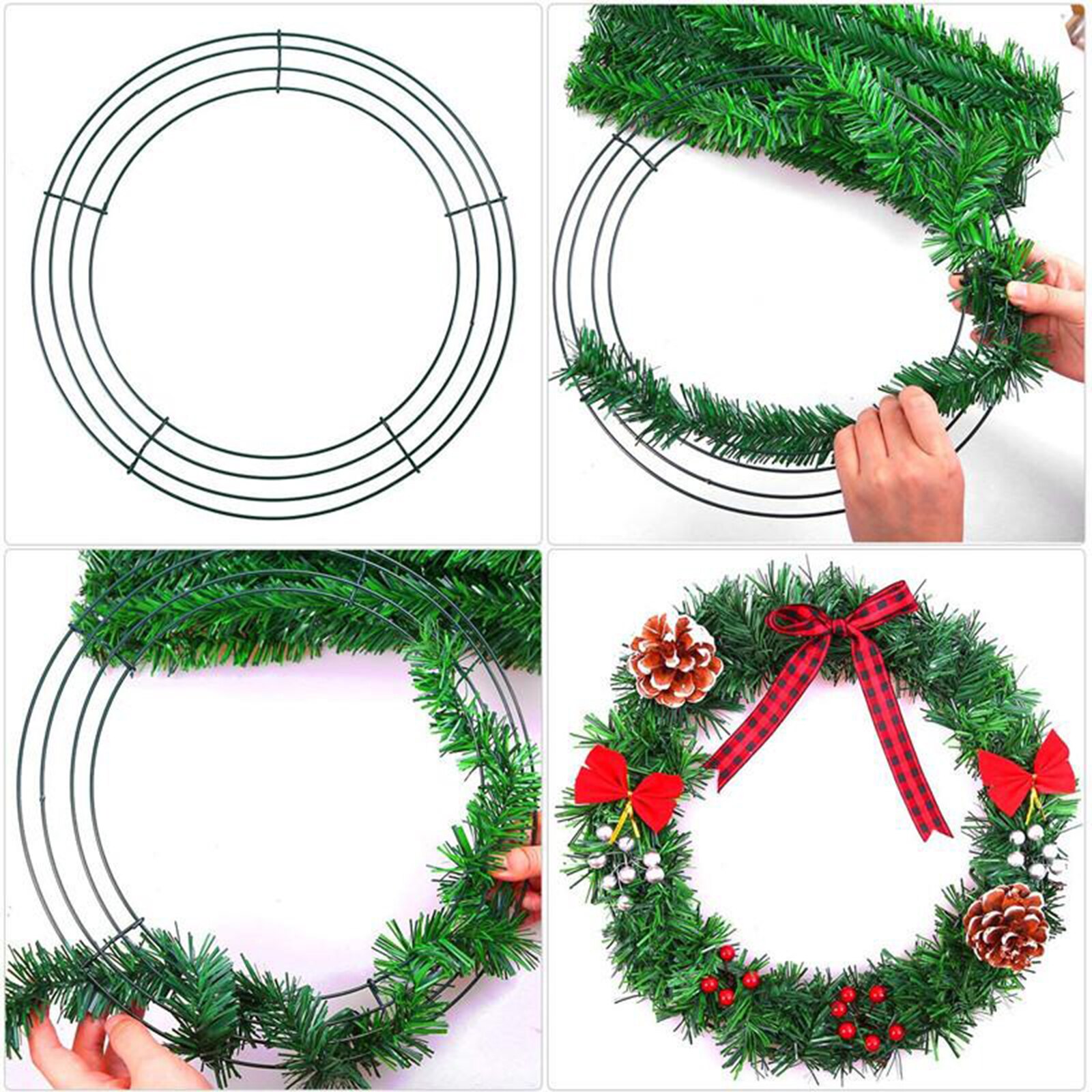 Metal Round Wire Wreath Frame Floral Arrangement Craft DIY Thanksgiving