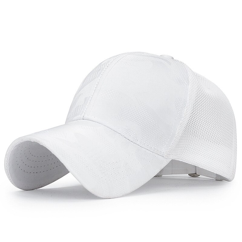 Quick Dry Sport Hoed Lichtgewicht Ademend Ongestructureerde Zachte Run Cap Mannen Vrouwen Unisex Ballcap: White