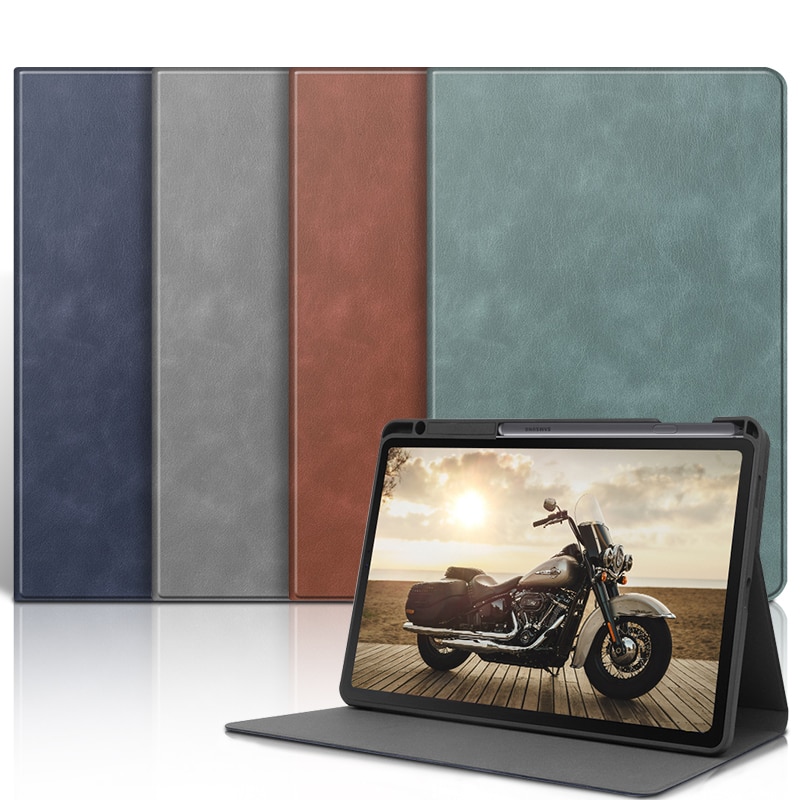 Cover Voor Samsung Galaxy Tab S6 Lite 10.4 Case P610 P615 Tablet Stand Ultradunne Leather Case Met pen Houder Case + Flim