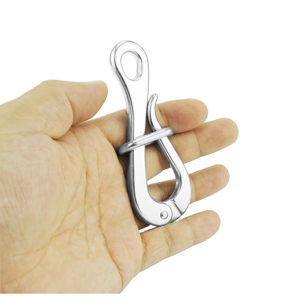 4" Quick Release Eye Pelican Shackle 316 Stainless Steel Locked Rectangle Ring folding Shackle Lifeboat Life Raft marine boat