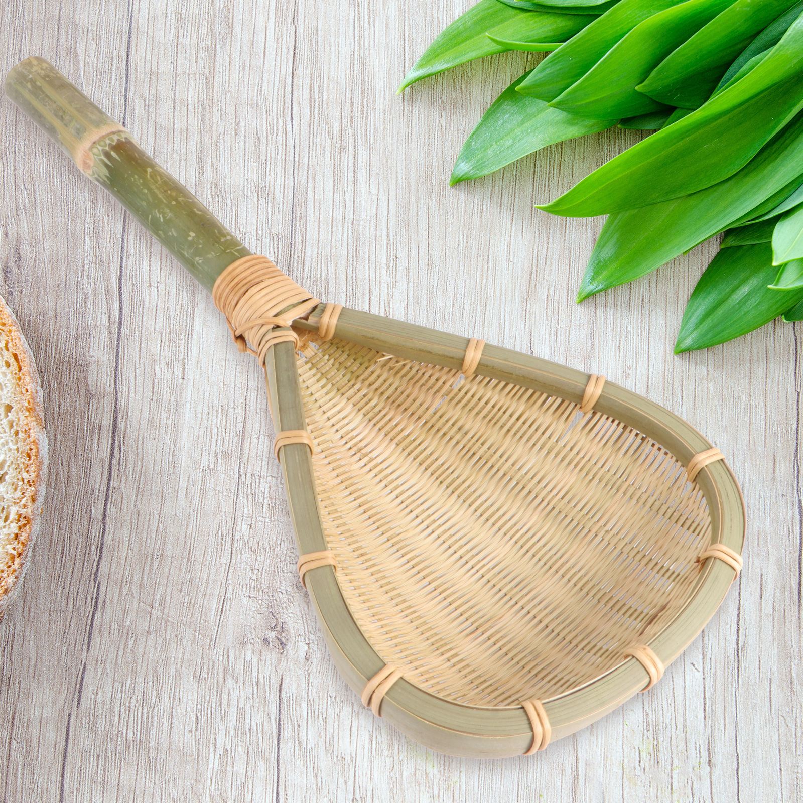 Passoire à riz tressée à la main, résistante à la chaleur, produits en bambou, fournitures de cuisine, cuillère à soupe, nouilles, cuillère de vidange domestique