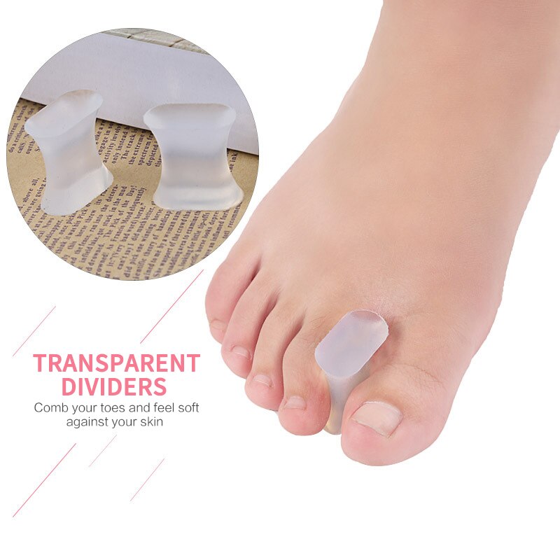 Uds de pie separador para dedos del pie ajustador de Hallux Valgus pedicura Corrector para juanete hueso dedo pulgar Valgus Protector de cuidado de los pies