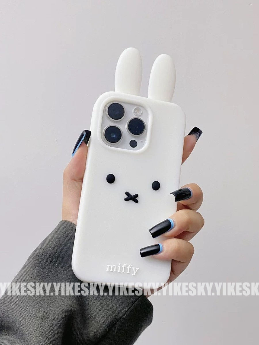 Kawaii Miffy Iphone 11/12/13/14/15/16ProMax coque de téléphone en Silicone mignon Anti-chute Simple tout-enveloppe coque souple jouet de noël