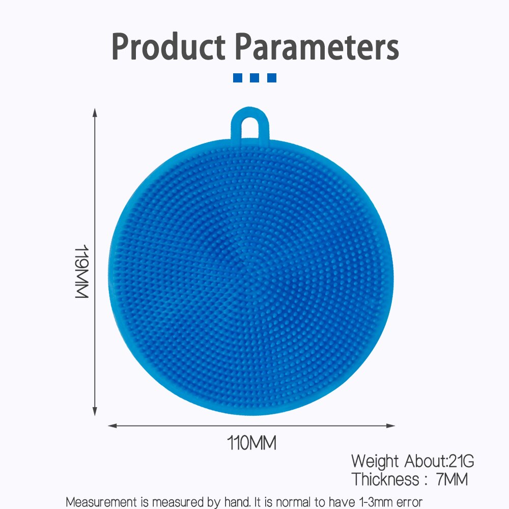 XYj 6PCs/Pack Silicone Dish Washing Sponge Scrubber Cleaning Brush Scouring Pad Dish Pot Cleaner Hand Protector Kitchen Washing