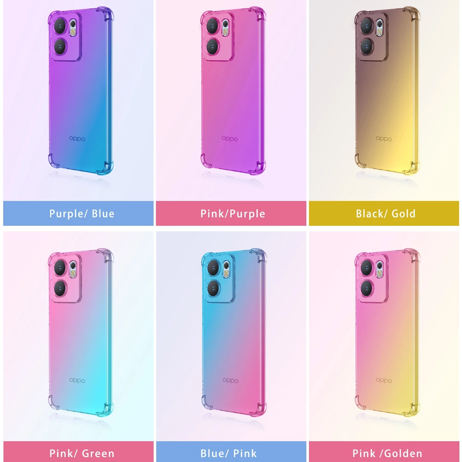 Nueva funda de TPU con Airbag degradado para OPPO Reno 14 13 Pro 14F 13F 13FS 5G, funda protectora a prueba de golpes, Fundas Coque Capa