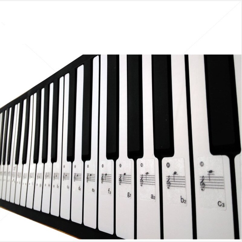 Keyboard Sticker Transparent Piano Keyboard Sticker 61 Key Electronic Keyboard 88 Key Piano Stave Note Sticker for White Keys