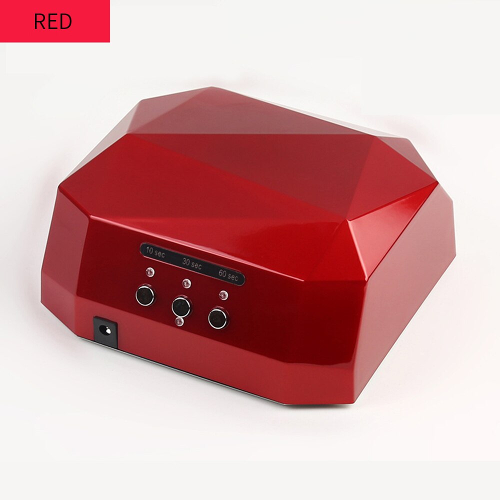 36w uv led neglelampe automatisk sensor 16 lys uten spirallys uv led tørketrommel all gellakk maskin nail art verktøy: Rød