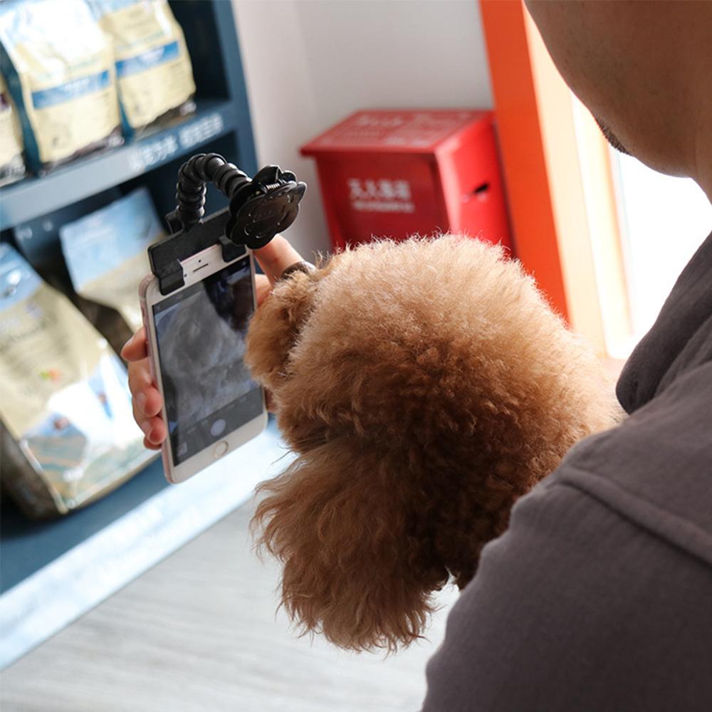 Portable Pet Selfie Stick Flexible Neck Stick Clip for Pets Dog Cat Black/White For IPhone Samsung And Most Smart Phones Tablet