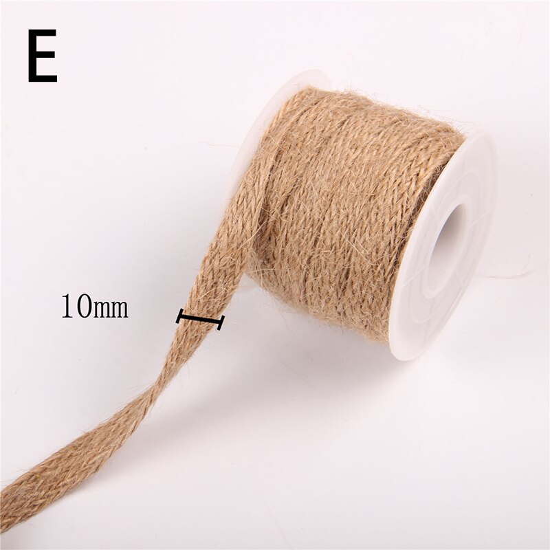 Rubans hessiens en toile de Jute naturelle, 5M, ficelle de lin, ficelle pour , emballage, fête de mariage, bricolage, ruban en lin décoratif: E