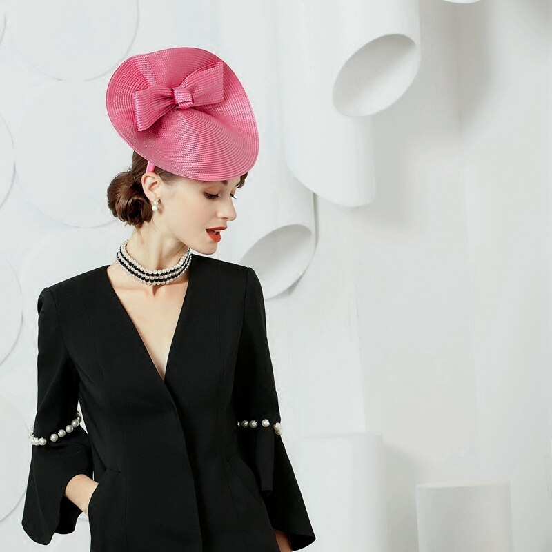 Red Fedora Ladies Formal Wedding Hats Women Summer Pillbox Hat Kentucky Derby Party Chapeu Feminino Fedora Cap B-8219