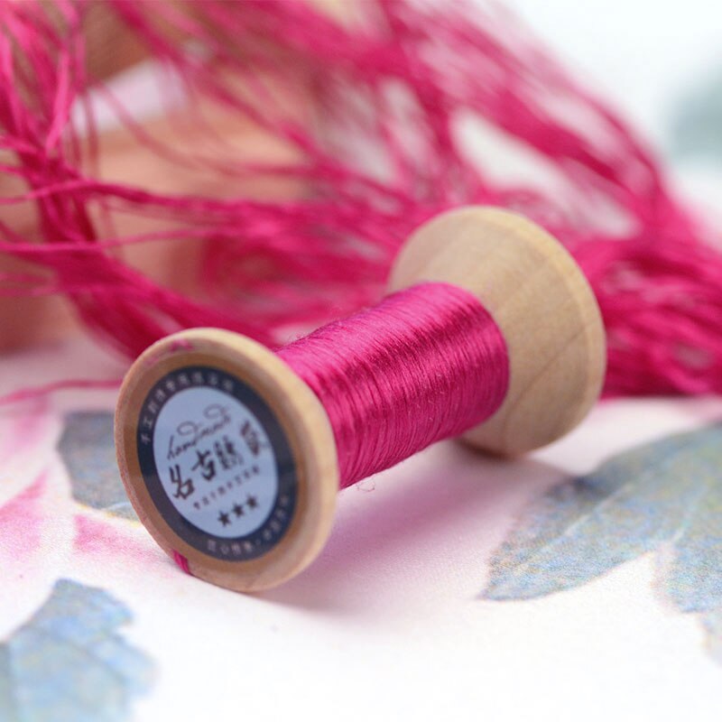 20 meters each spool Silk thread spool embroidery DIY handmade embroidery thread charming pink: 5