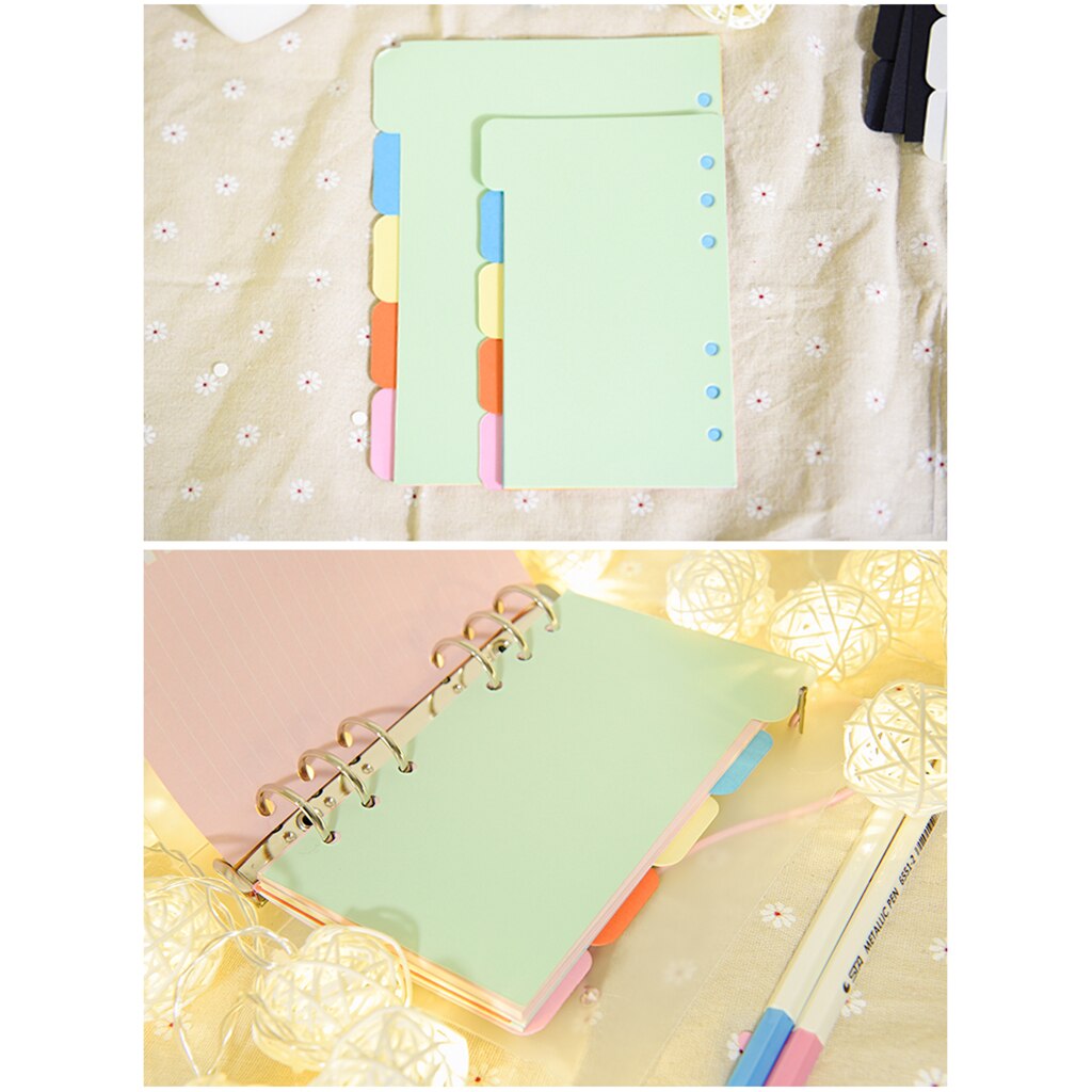 5pcs A5 Kraft Tabbed Paper Planner Notebook Scrapbook Album Divider Index Page for Filing Organizer DIY Crafts Supplies