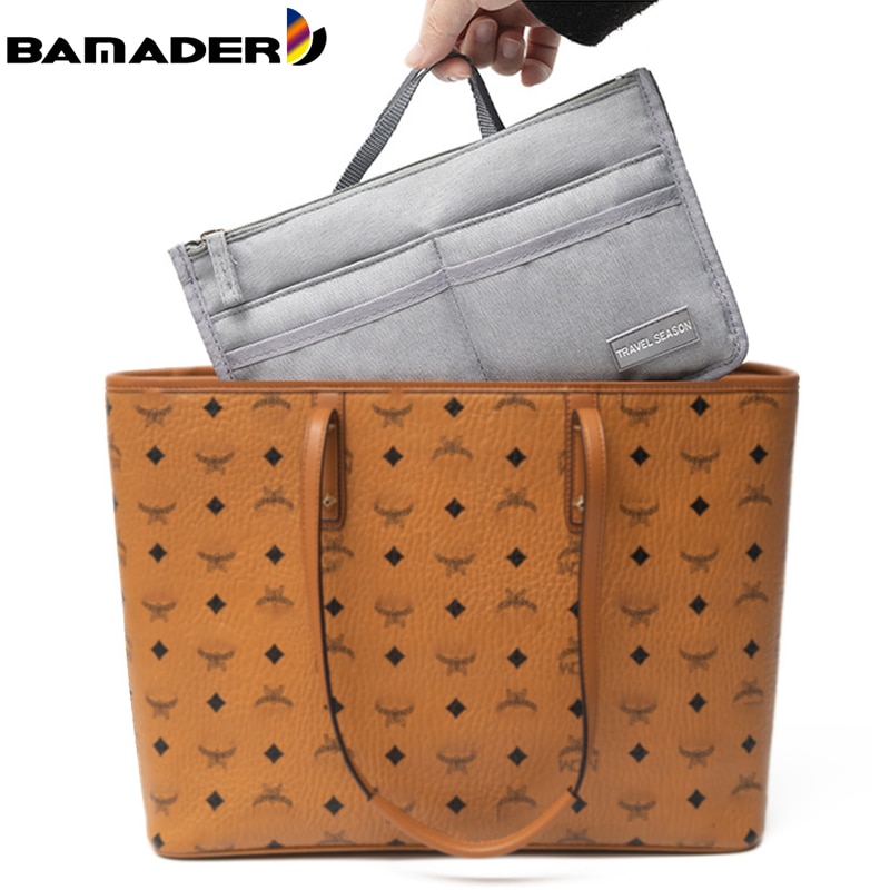 Bag In Bag Bamader Grote Capaciteit Dubbele Rits Binnenzak Cosmetische Travel Organizer Insert Tote Make-Up Tas Gelden Vrouwen tassen