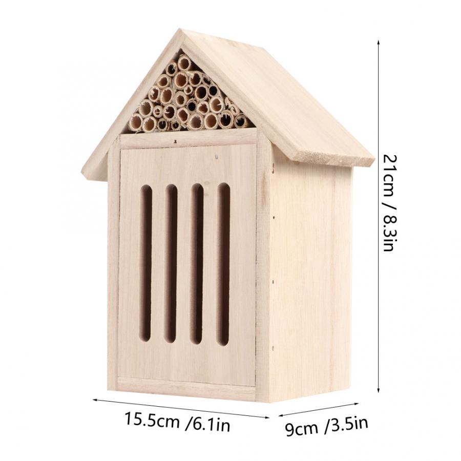 Insect Cage Garden Outdoor Wooden Insect Bee House Wood Bug Room Shelter Nesting Box Decoration Insects Box: C