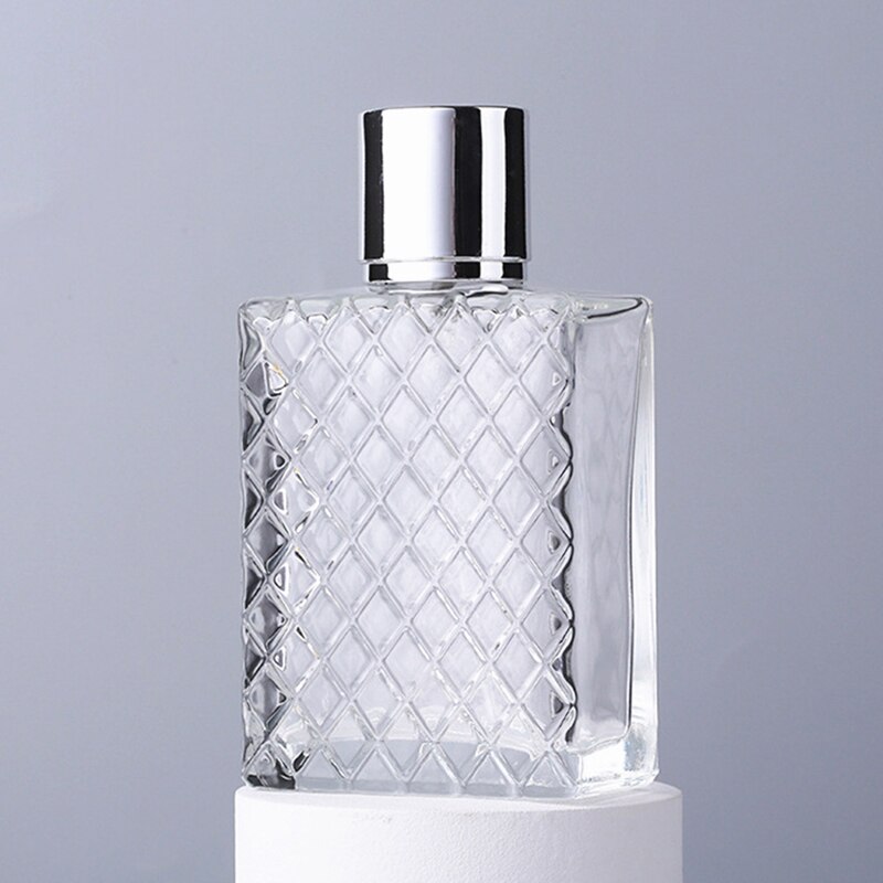 100Ml Clear Glas Mist Verstuiver Vierkante Navulbare Draagbare Parfum Spray Fles