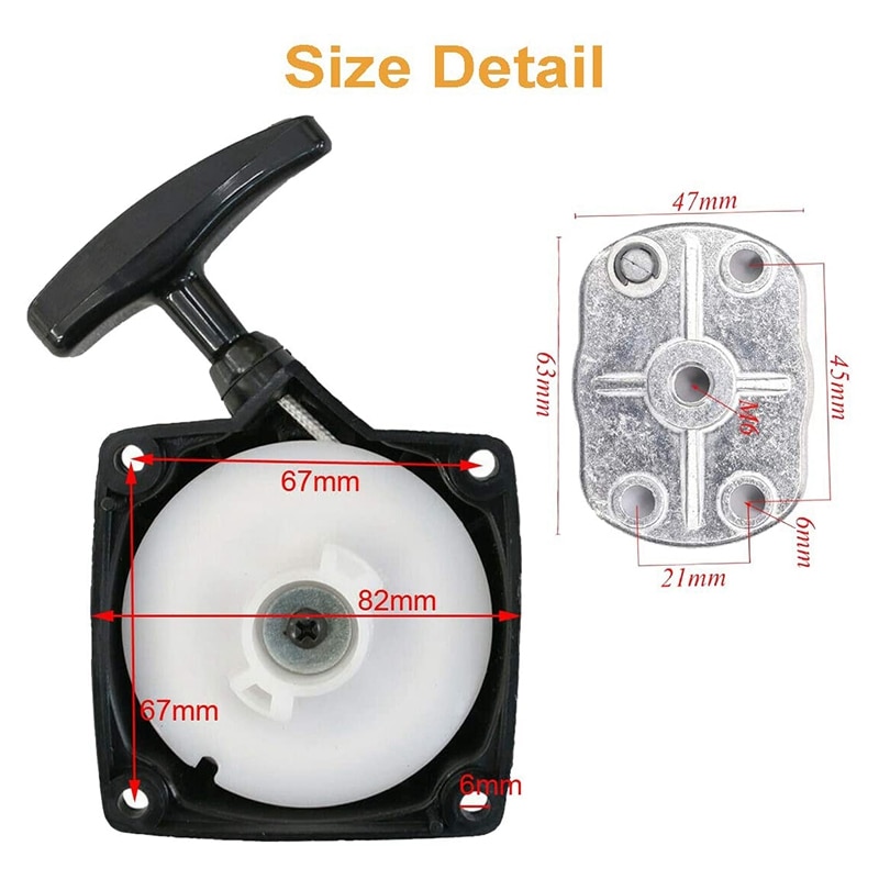 Démarreur à Rappel Avec Griffe à Cliquet Pour Moteurs 33cc 43cc 47cc 49cc 50cc - Pocket Bike, Scooter, ATV