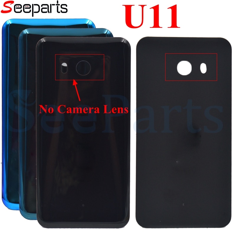 pour HTC U11 U-3W U-1W couverture de batterie arrière porte en verre arrière boîtier de boîtier en verre pour HTC U11 couvercle de batterie + outils