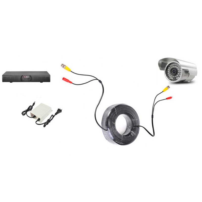 Videokabel dc strøm sikkerhedsovervågning bnc kabel installation tilbehør 5 ~ 30m cctv dvr kamera optager system