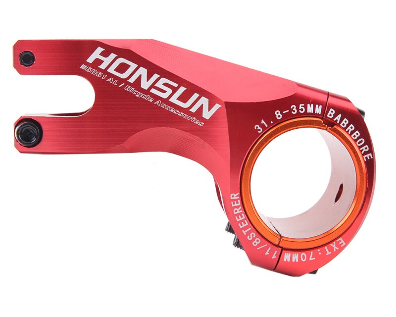 Mostek rowerowy 31.8-35mm 70mm HONSUN CNC ultra lekki wioślarz górski droga mostek rowerowy 17 stopni Aolly XC kierownica MTB macierzystych akcesoria rowerowe Bicycl: Rot