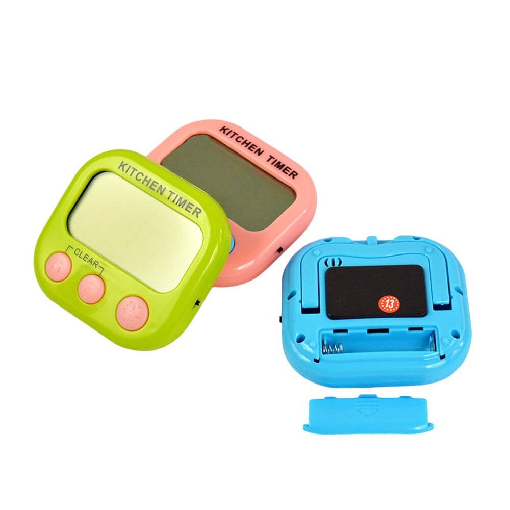 Magnetic LCD Digital Kitchen Countdown Timer Alarm with Stand White Kitchen Timer Practical Cooking Timer Alarm Clock