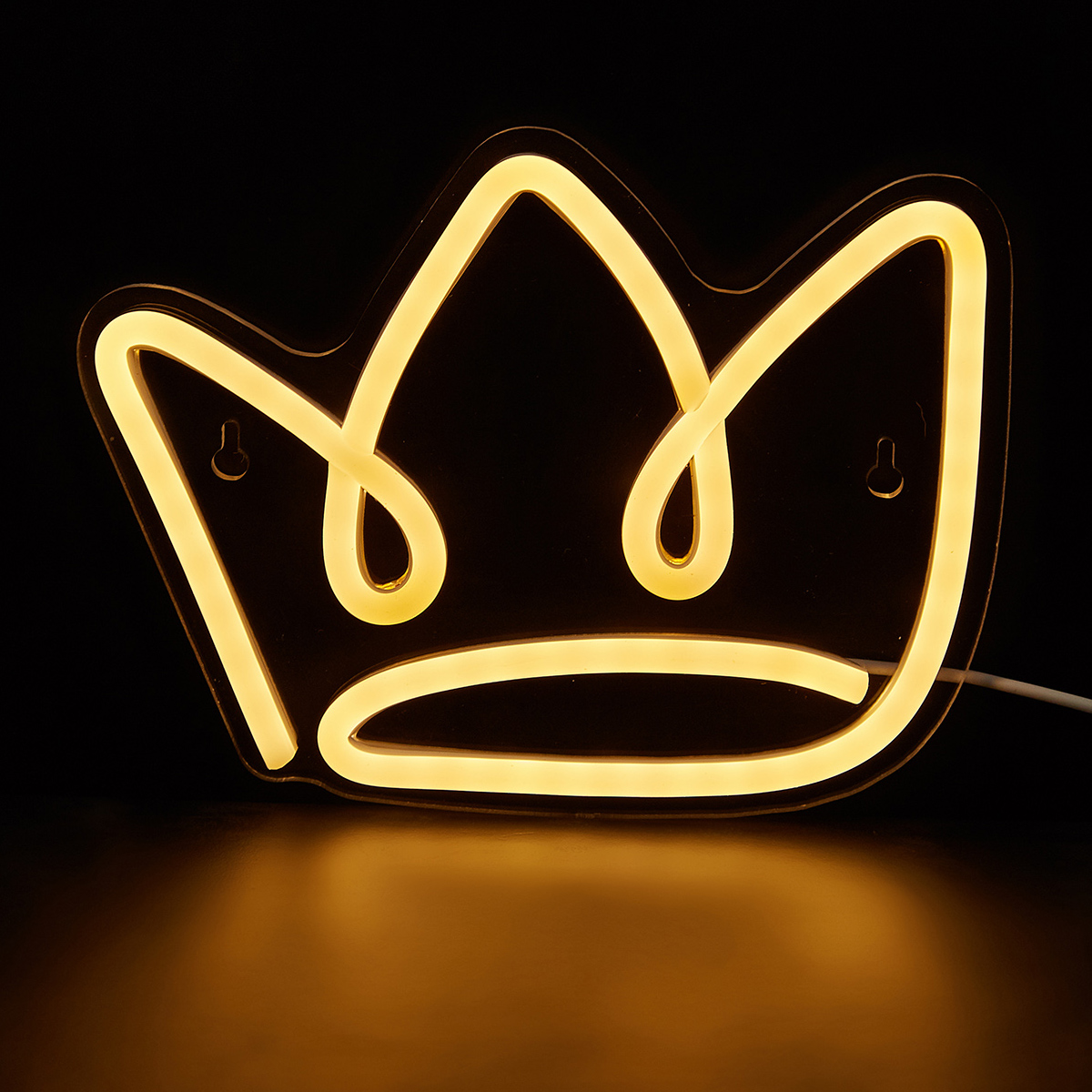 Chi-kjøpe ledet neon krone usb-drevne neonskilt nattlys 3d veggkunst og spillrom soverom stue dekor lampe skilt
