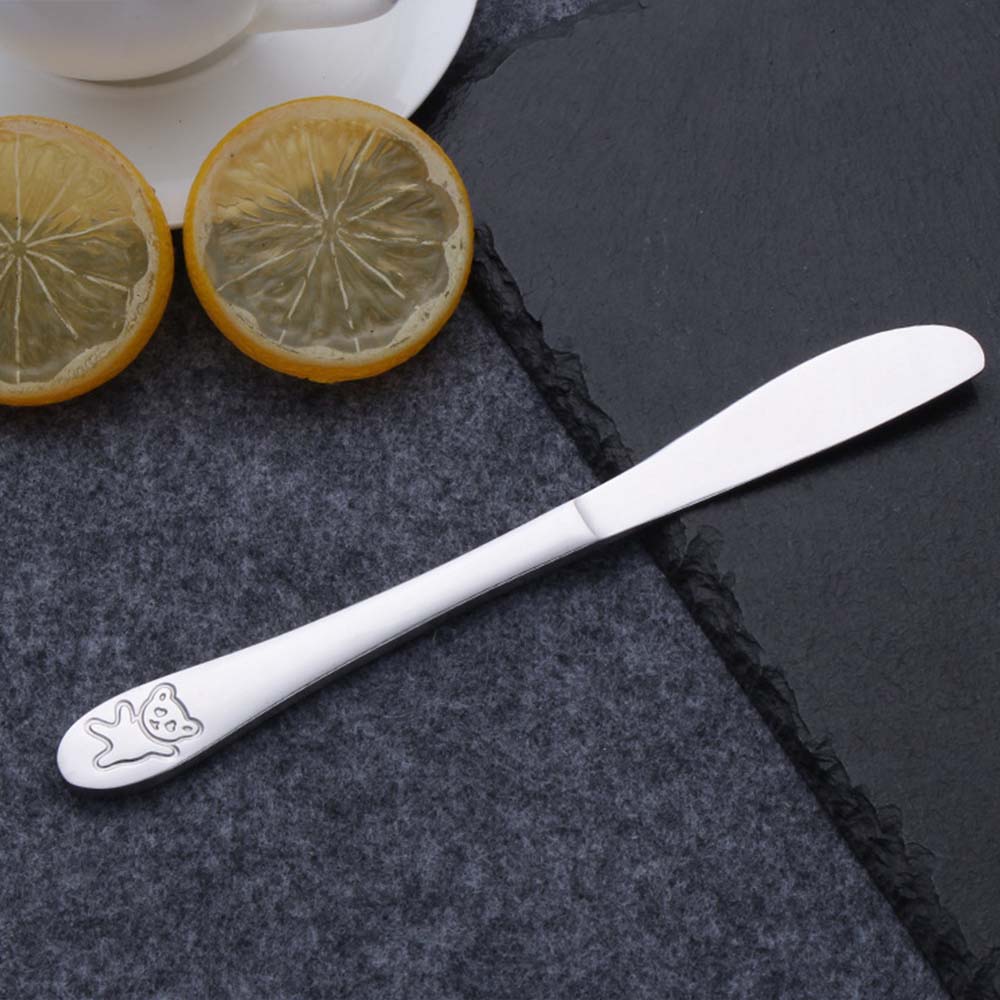 1Pcs Baby Dishes Stainless Steel Teaspoon Spoon Fork Knife Utensils Set Baby Kids Learning Eating Habit Children Tableware: Knife
