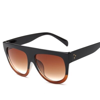 Oversized Vrouwen Zonnebril Shield Vorm Luxy Grote Frame Klinknagel Shades Zonnebril Vrouw UV400 Sunglass Zonnebril Dames: black tea