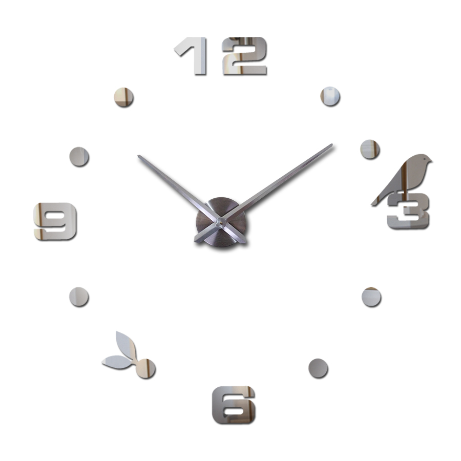 Specialtilbud ur vægure reloj de pared horloge ur stort dekorativt akryl spejl kvarts stue