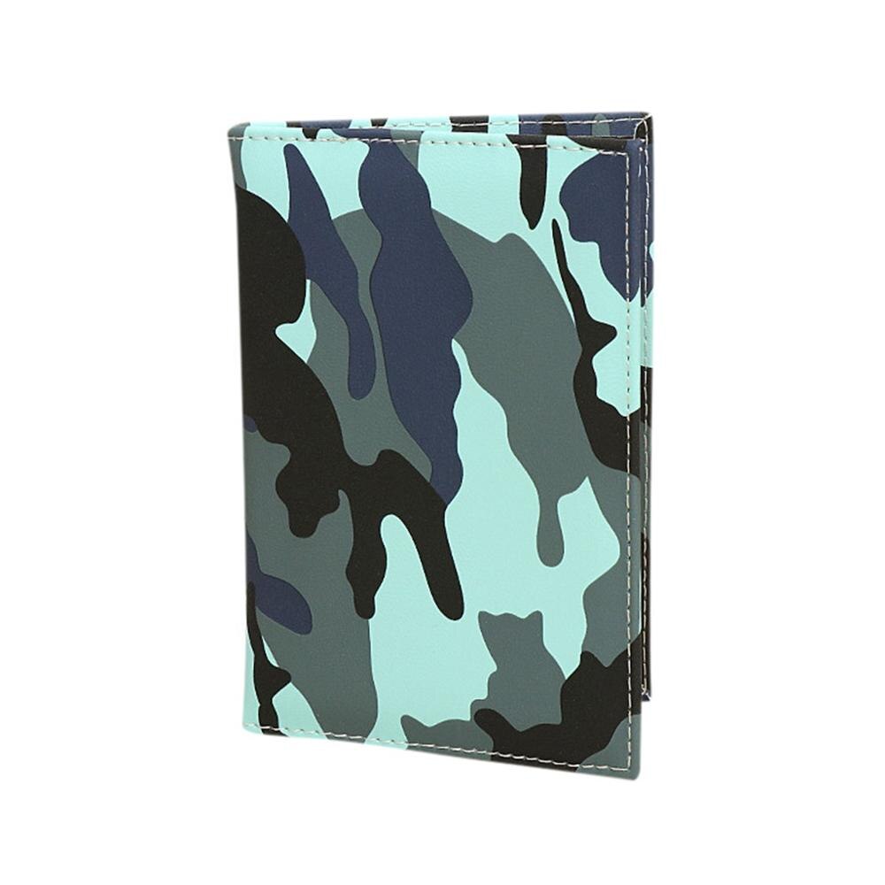 2020 unissex capa de passaporte de viagem dos homens das mulheres couro do plutônio passaporte titular carteira camuflagem impressão caso de passaporte porta pasaporte: Azul