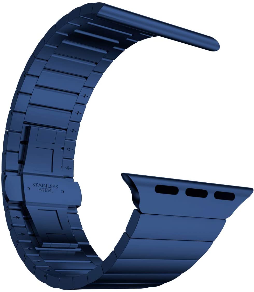 Bracelet bleu en acier inoxydable pour montre Apple série 6 SE 5 4 3 40mm 44mm pour iwatch 6 5 remplacement de Bracelet de montre: Blue / 38mm or 40mm