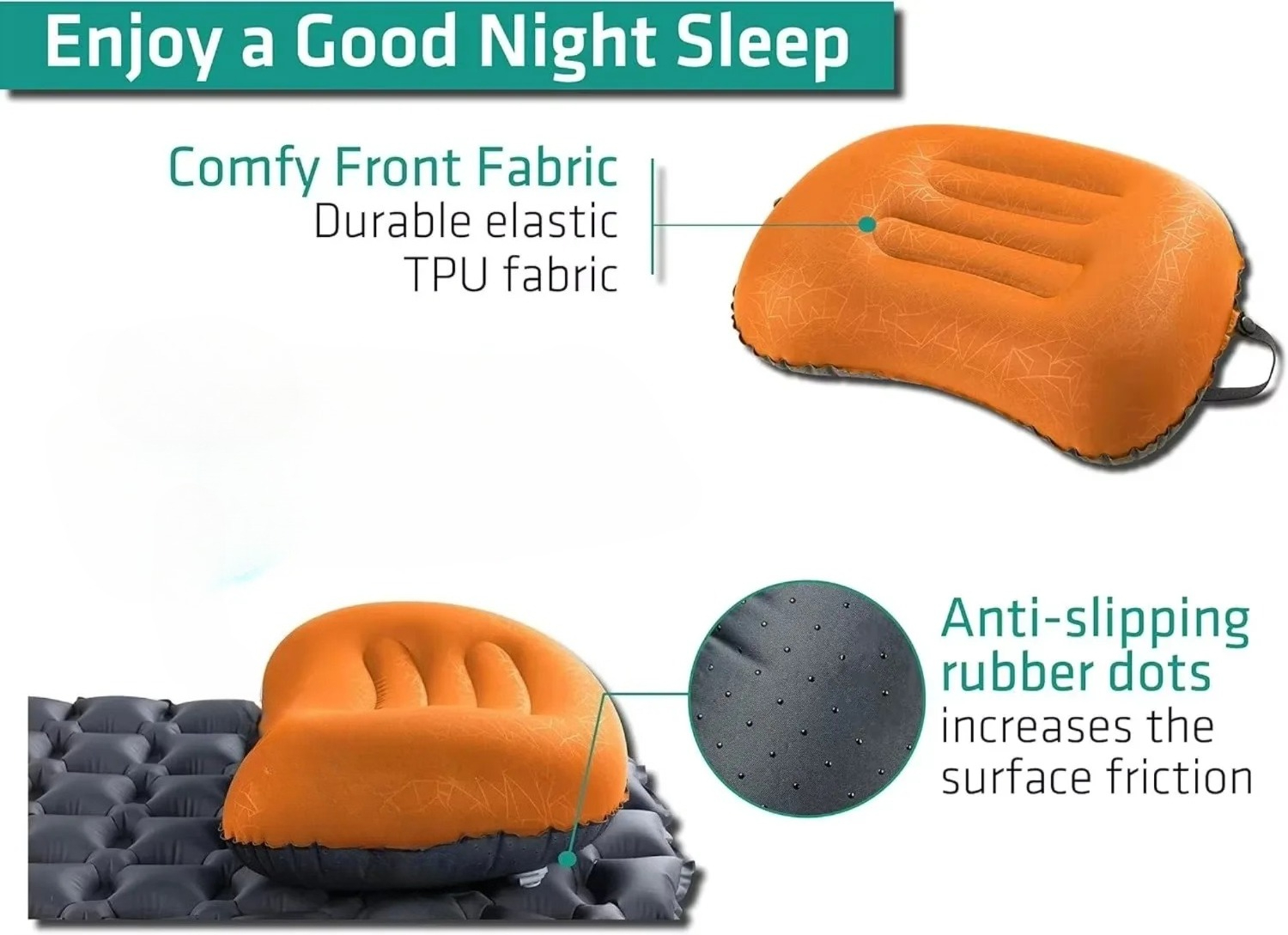 Ultralight Inflatable Camping Travel Pillow,Ergonomic Inflating Pillows,Cushions for Neck & Lumbar Support While Camp Hiking