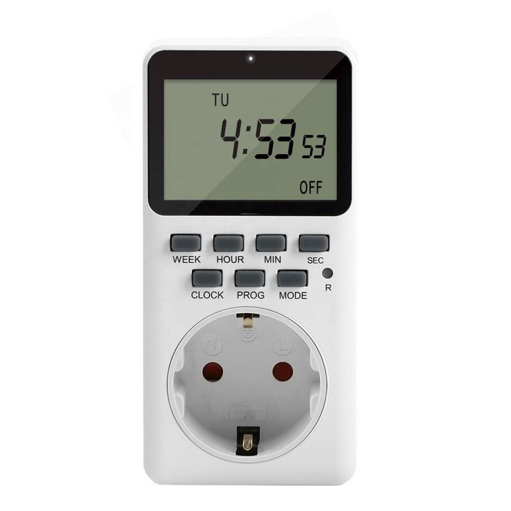 Electronic Digital Timer Switch EU UK US Plug Kitchen Timer Outlet 230V 120V 7 Day 12/24 Hour Programmable Timing Socket