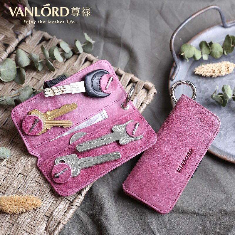 Women's leather key chain, individual , simple mini head leather, Korean lovely home key bag: Default Title