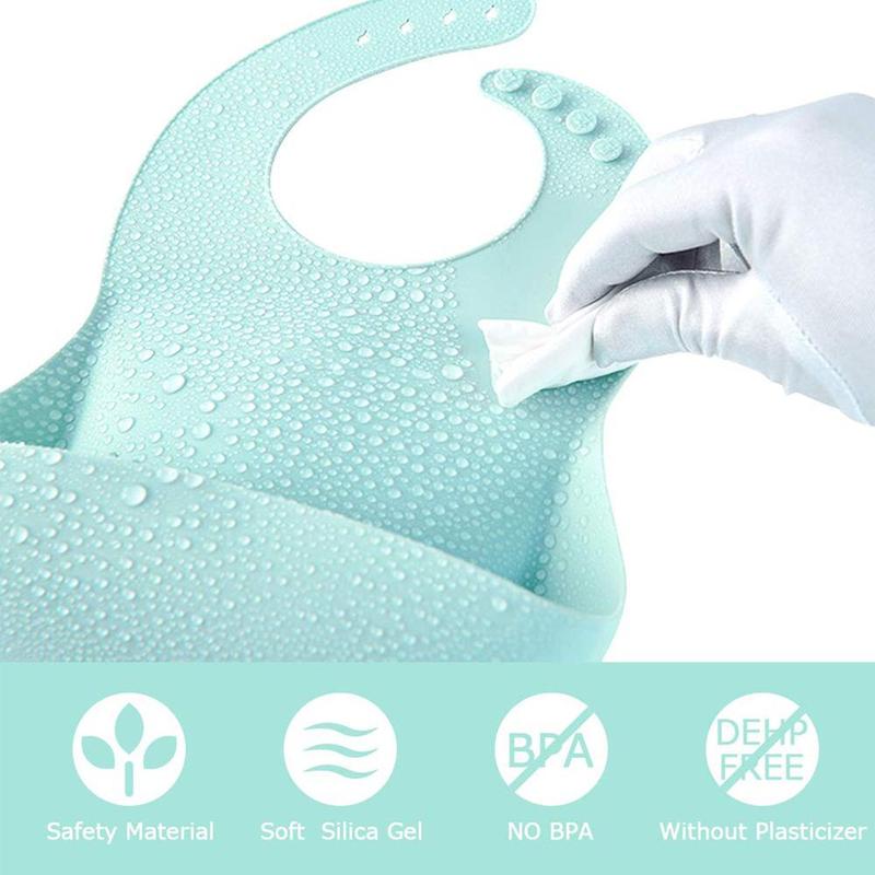 Silicone Baby Bib Food Grade Waterproof Bib Baby Rice Silicone Saliva Pocket 120g Pocket N4M3