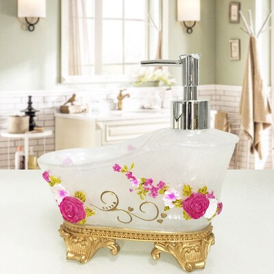 Badeværelse sæbedispenser harpiks emulsion dispenser flaske guld hoved bærbar hotel skønhedssalon håndbruser gel shampoo flaske: Stil 2