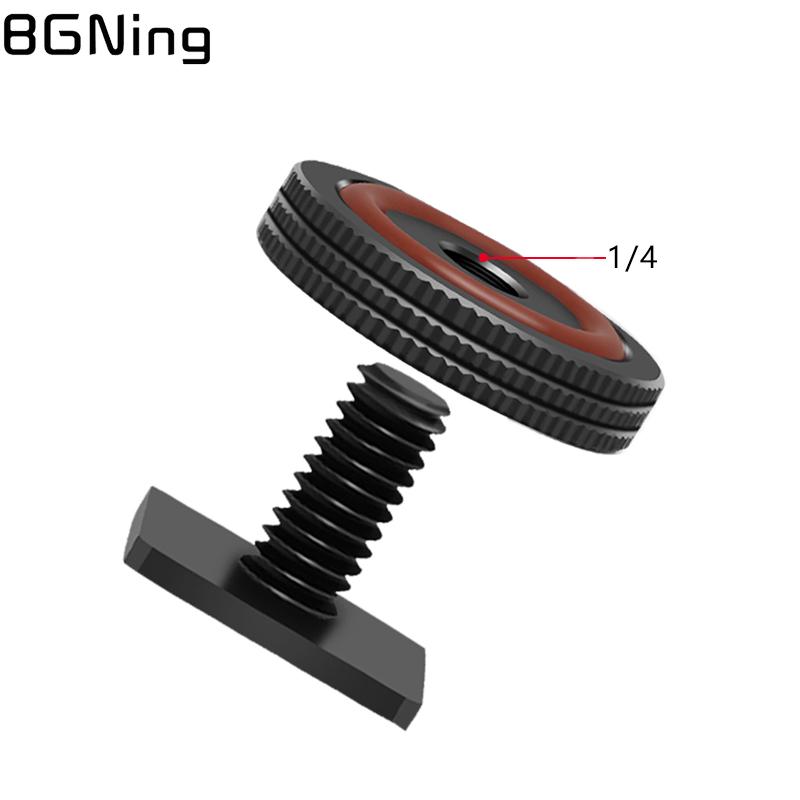 Adaptador de Base de montaje en Zapata fría y , tornillo de cabeza de trípode de 1/4 pulgadas, soporte de luz de Flash para cámara DSLR, monopié, soporte de Monitor de micrófono