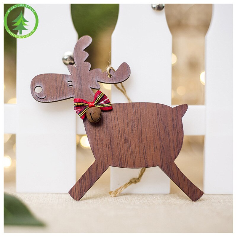 2 soorten Kerstboom boog Houten Herten Hangers ambachten DIY leuke Kid Voor home Party Decoratie ornamenten supplies