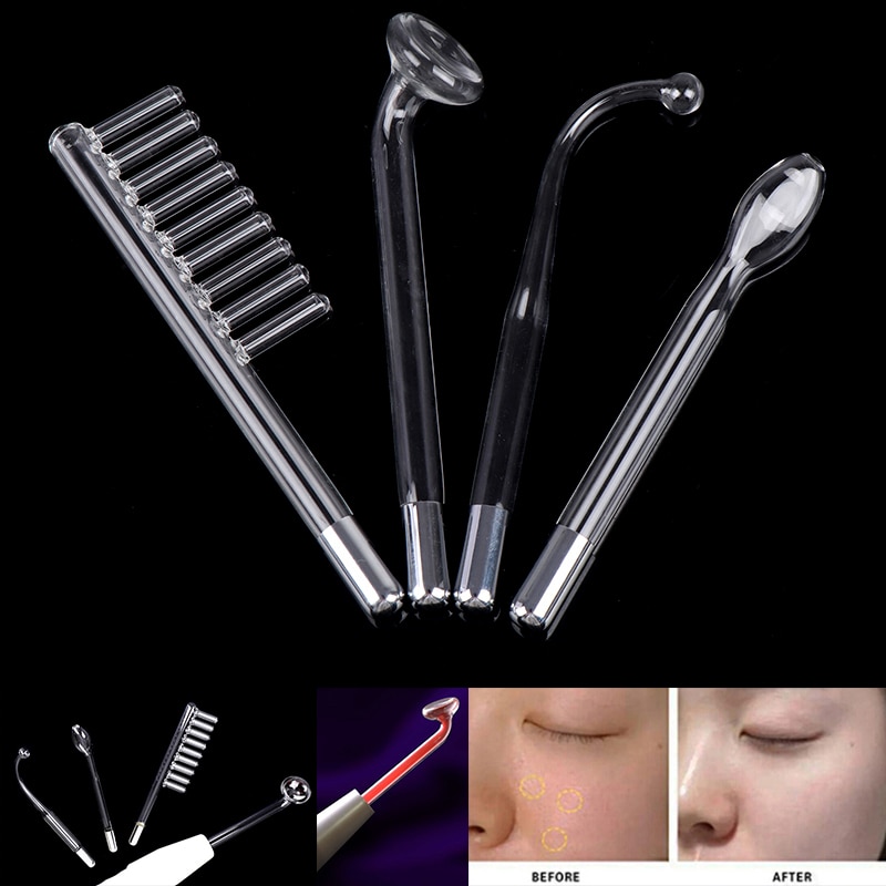 4Styles High Frequency Facial Machine Electrode Wand Electrotherapy Glass Tube Beauty Therapy Puffy Acne Spot Wrinkles Remover