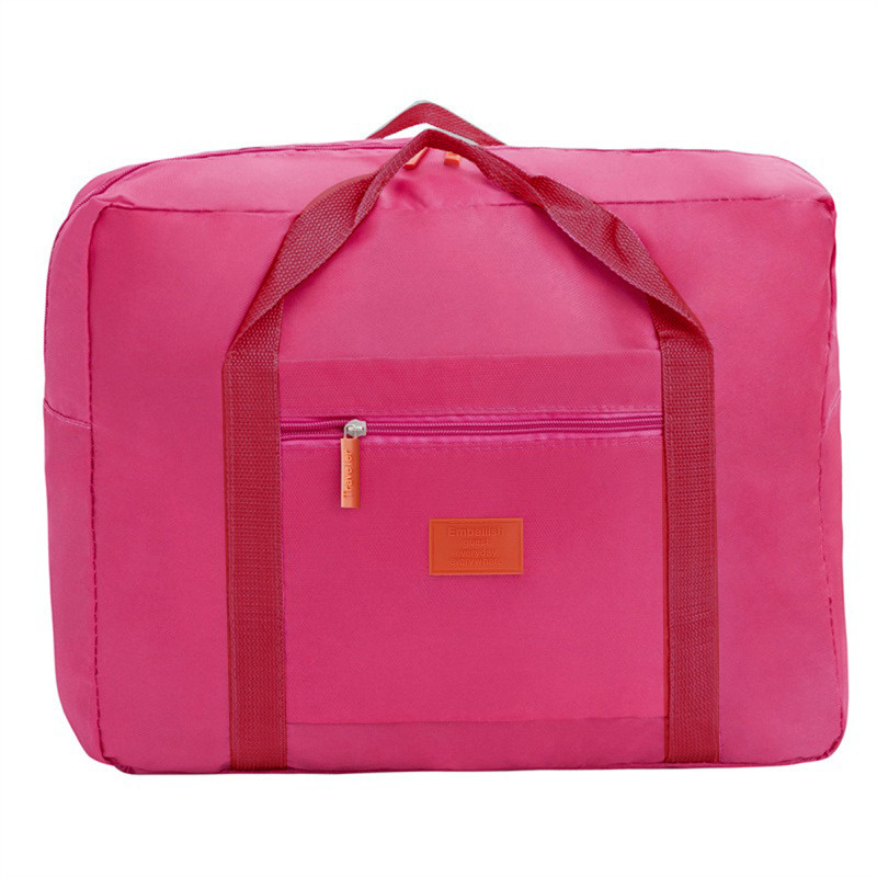 Portable Multi-function Bag Folding Travel Bags Nylon Waterproof Bag Large Capacity Hand Luggage Business Trip Traveling Bags: black