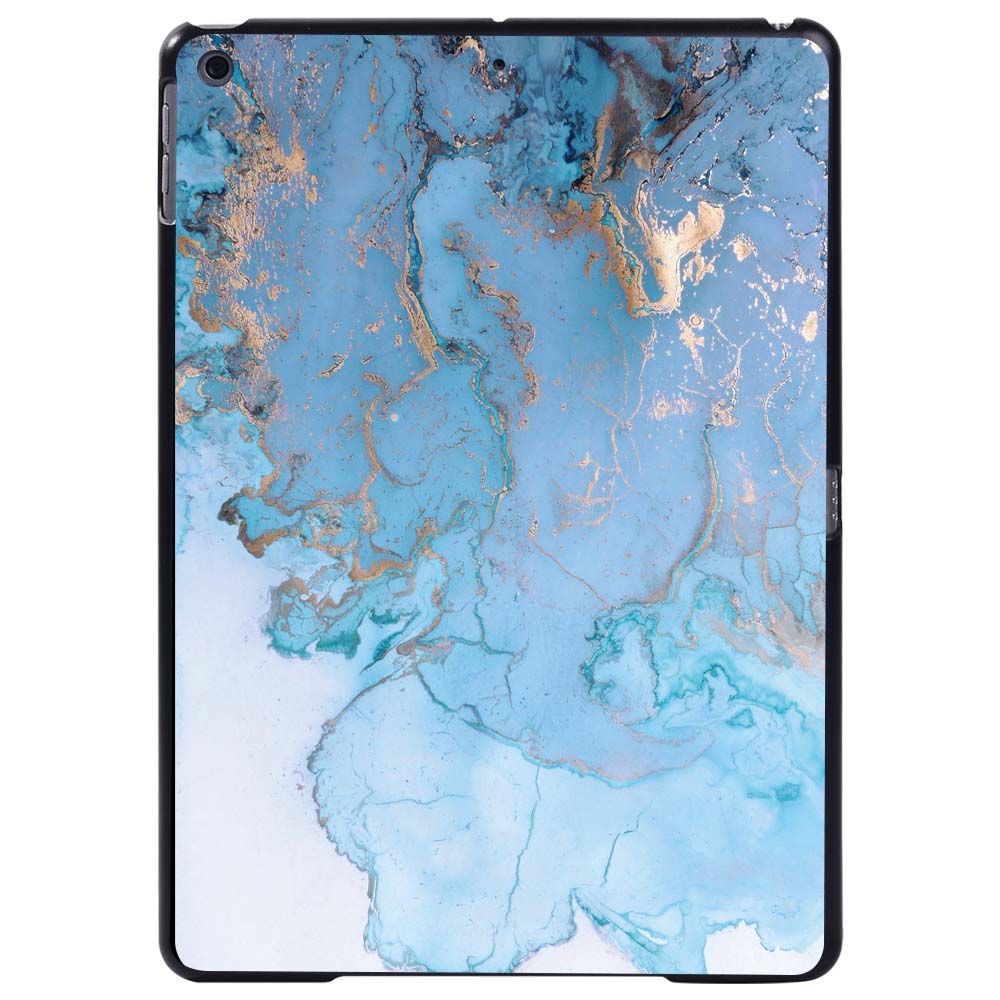 KK&LL For Apple iPad 7th Gen 10.2 inch A2200 A2123 tablet PC Plastic marble pattern Slim Stand Case Cover: blue oil pattern