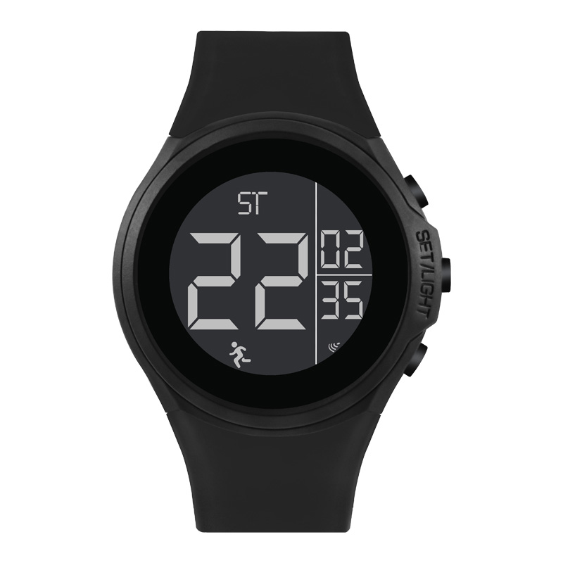 Herren-Digitaluhr, wasserdicht, Sport, multifunktional, Gummi, für Herren, Fitness, Sportler, Zeitmessung, elektronische Uhren, Reloj 2025: Schwarz