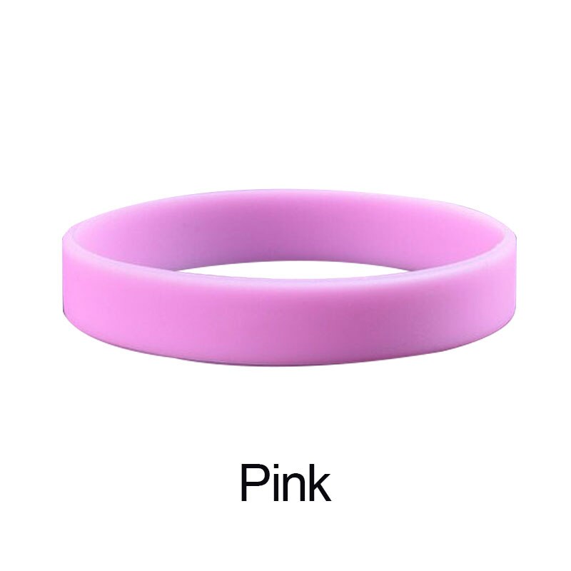 12 Color Silicone Rubber Elastic Sport Wristband Cuff Bracelets Bangles For Women Men Popular Simple Accessories: Pink