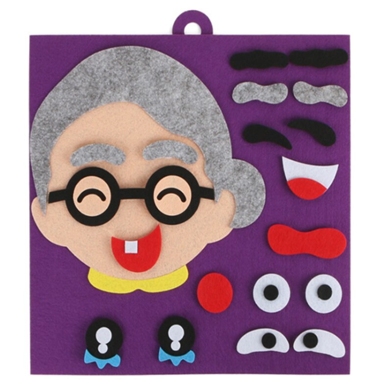 Diy Speelgoed 3D Ouders Emotie Veranderen Puzzel Speelgoed Creatieve Gezichtsuitdrukking Kids Educatief Speelgoed Kinderen Leren Grappige Set Zxh: grandmother