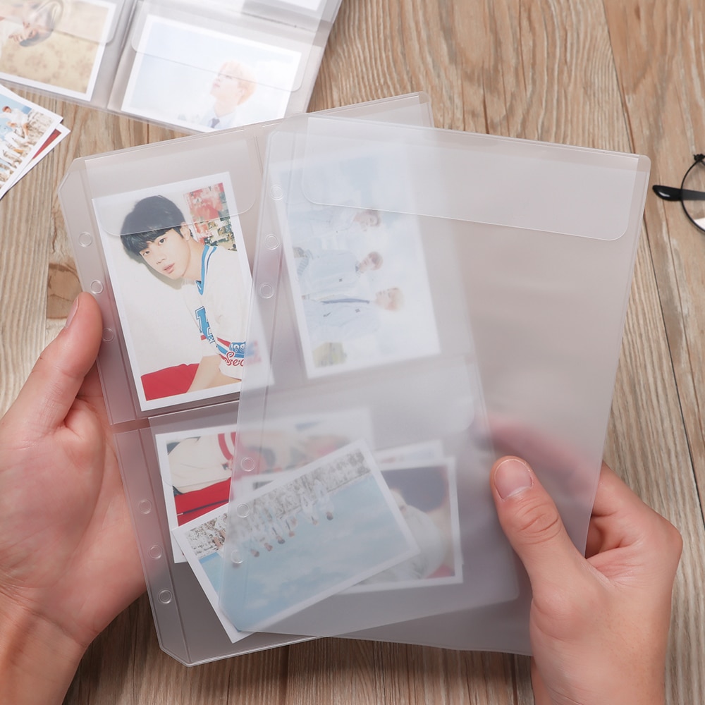 1PC A5 PVC Presentation Binder Folder Receive Bag Concise Holder Bag Storage Pouches Document Postcard Loose-leaf Resealable Bag