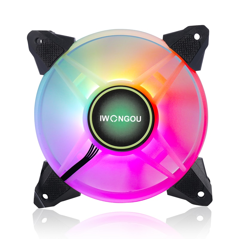 IWONGOU – ventilateur de PC RGB 120mm Aura Sync, vitesse réglable, Kit LED 12cm, 6 en 1, boîtier d&#39;ordinateur, contrôleur de refroidissement
