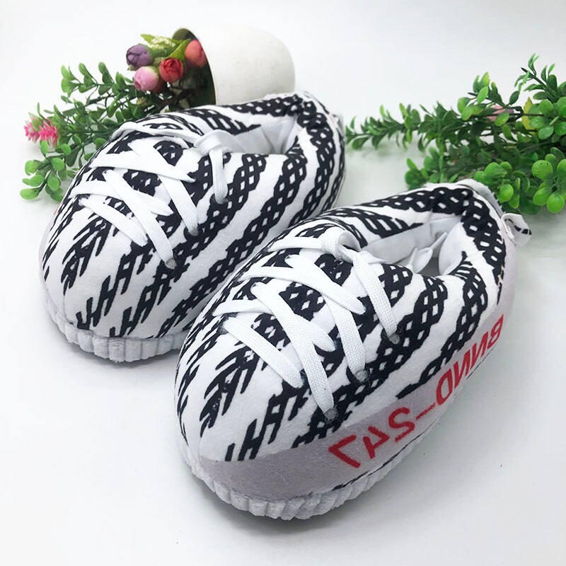 Winter Children Home Slippers Indoor Warm Snug Sneakers Kids House Shoes Girl Cute Fat Doodle Floor Sliders Child One Size: White