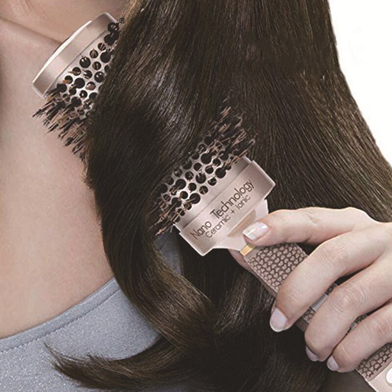 4 Sizes Salon Styling Tools Round Hair Comb Hairdressing Curling Hair Brushes Comb Ceramic Iron Barrel Comb