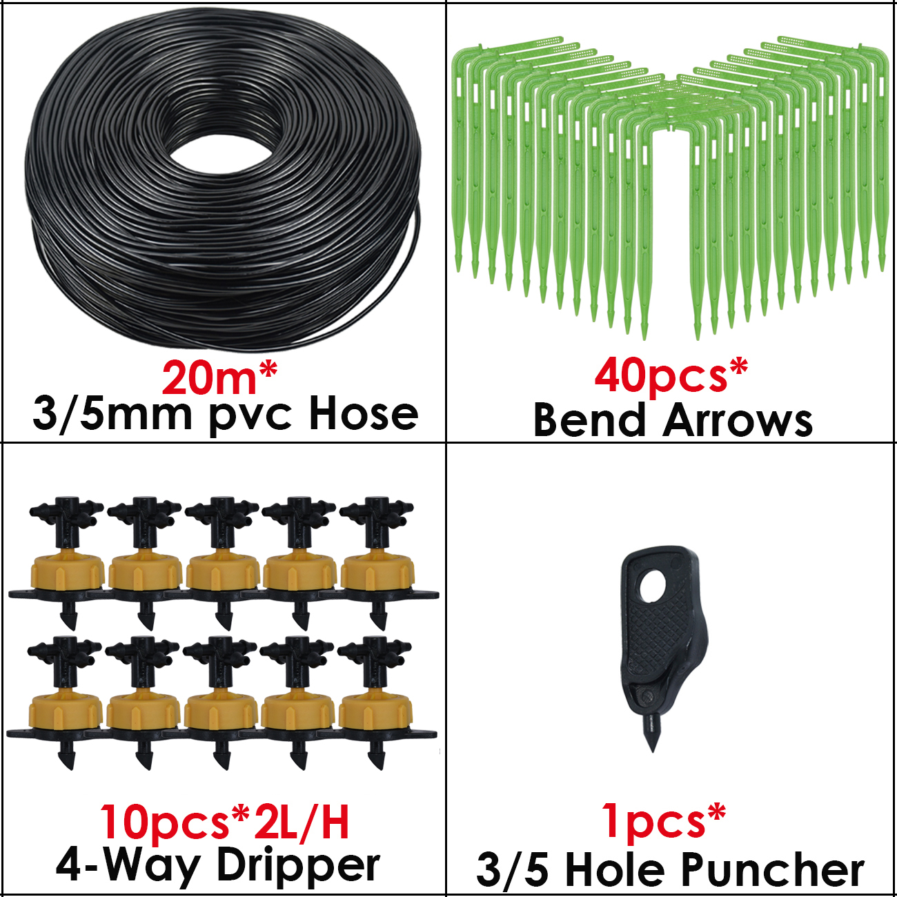 KESLA 10-100M 4L 8L/H Garten Mikro Tropfen Bewässerung Emitter Bewässerung Systeme Bausätze 3/5mm Pfeil Tropfer Vergossen Bonsai Gewächshaus: MULTI