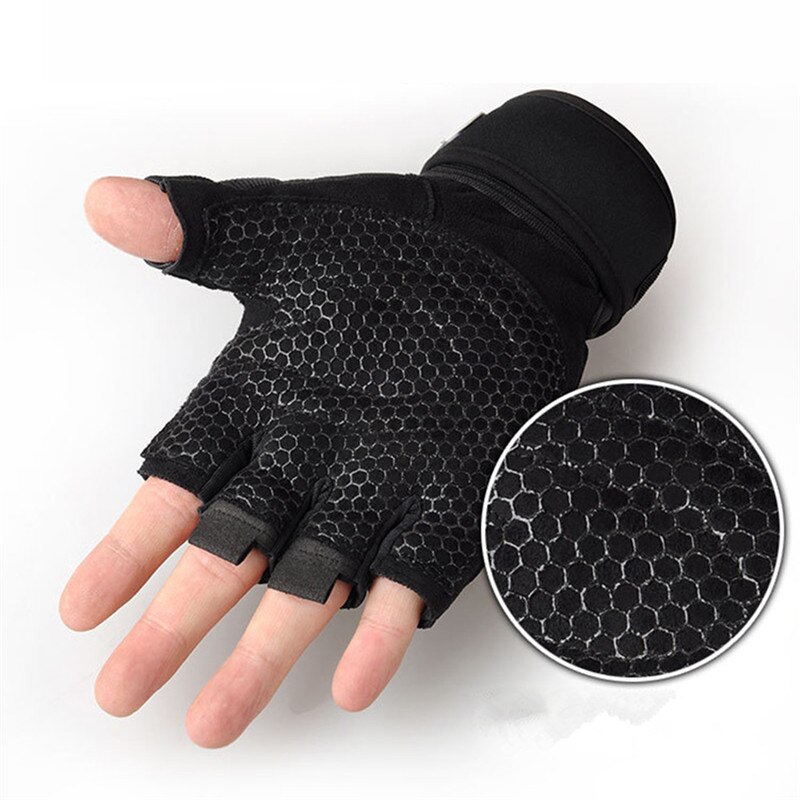 Men Women Half Finger Fitness Gloves Weight Lifting Gloves Body Building Training Protect Wrist Sport Fitness Cycling Gloves